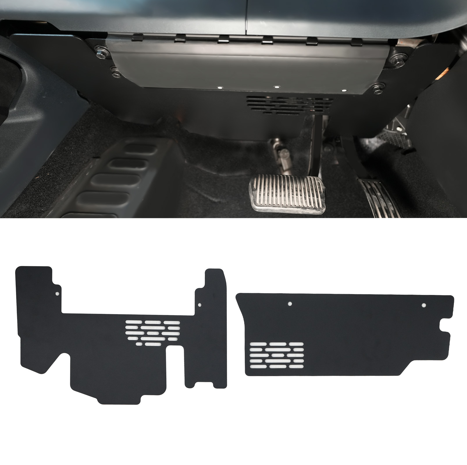 Maxzina Kick Panel for 2022-2025 Ford Maverick Driver & Passenger Side Aluminum Under Dashboard Lower Anti Kick Plate Harness Protection Cover 2PCS